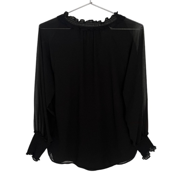 Calvin Klein | Vintage Black Tie Neck Smocked Blouse | Women’s Size Medium - Picture 3 of 9